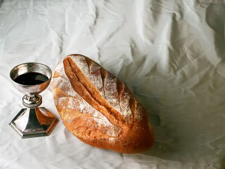 Bread and a cup of wine for the Lord&rsquo;s Supper