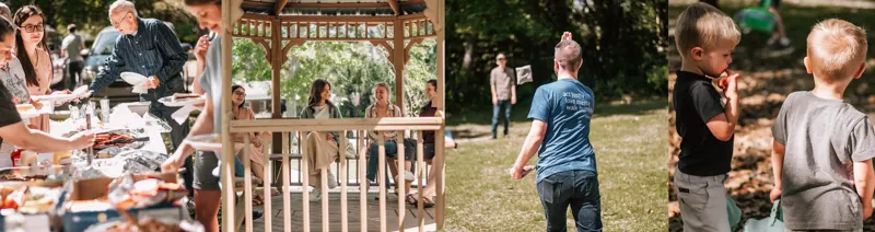 Pillar Reformed families gathered outdoors